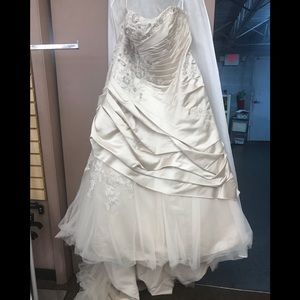 Champagne wedding dress from David’s Bridal